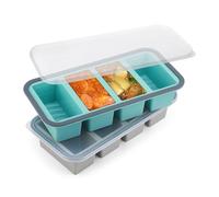 2 Pack Silicone Soup Freezer Containers with Lids, BPA Free Silicone Freezer Moulds 250ml & 125ml, Leak Proof Soup Portion Trays for Broth, Sauce, Baby Food, Reusable Silicone Ice Cube Tray