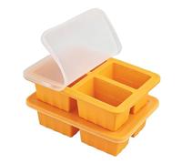 2 Pack Silicone Soup Freezer Molds with Lids, 1 Cup Silicone Freezing Soup Container, Ice Cube Trays for Freezer, Freeze Broth,Sauce,Leftovers, 250mL /125mL Portions, Orange