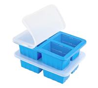 2 Pack Silicone Soup Freezer Molds with Lids, 1 Cup Silicone Freezing Soup Container, Ice Cube Trays for Freezer, Freeze Broth,Sauce,Leftovers, 250mL /125mL Portions, Blue