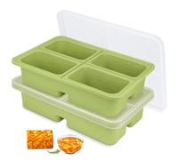 2 Pack Silicone Soup Freezer Tray With Lid, 1-Cup Extra Large Ice Cube Tray BPA-Free, Soup Containers for Freezing & Microwavable & Dishwasher, Freezable Food Storage Containers for Soup Sauce Broth