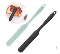 2 Pack Silicone Spatula Long Handle Jar Spatula Heat Resistant, BPA Free Baking & Jam Spreader Flexible Dough Scraper for Sourdough, Sauces, Batters Small Blender & Jar Scraper Knife