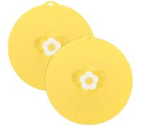 2 Pack Silicone Spill Stopper Lid Cover, 30cm Heat Resistant Boil Over Safeguard Pot Lids with Flower Shape Handle, Multifunction Reusable Splatter Pan Cover Lid for Home Kitchen