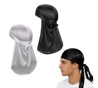 2-Pack Silky Breathable Long Tail, Breathable Pirate Bandana Hats