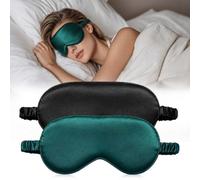 2 Pack Silky Sleep Masks for Men and Women - Soft Satin Eye Masks Perfect for Travel and Restful Sleep