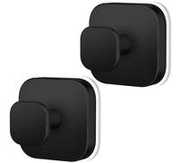 2 Pack Silver Suction Cup Hooks for Bathroom - Heavy Duty Shower Hooks for Towels and Robes, Square Vacuum Suction Hooks for Glass Windows and Smooth Walls, Twist and Lock Design, Festive Wreath Hange