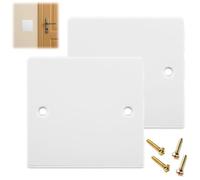 2 Pack Single Blanking Socket Plate,White PVC Wall Hole Cover Plate,Modern Aesthetic,for Wire Box Protection,for Home Electrical Outlets,Ideal for Renovation & DIY Users,with 4 Screws(86mm X 86mm)