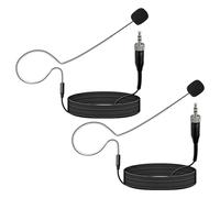 2 Pack Single Earhook Headset Microphone 3.5mm Screw Lock Head Microphone Hanging Condenser Omnidirectional Mic for Sennheiser Work for Lectures,Theater,Performances,Black