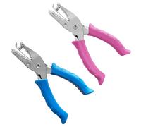 2 Pack Single Hole Punch, Small Hole Puncher for Crafts with Soft Grip Handle, Paper Punch with Paper Cage for Kids, Metal Hole Puncher for Clean Hole for Tags, DIY Crafts in Office, Home, Classroom