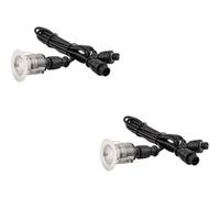 2 Pack Single Recessed 35mm Decking Light Module - 0.65W Cct Led - Steel