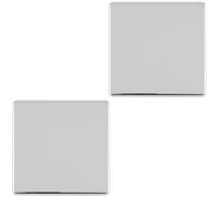 2 PACK Single SCREWLESS POLISHED CHROME Blanking Plate Round Edged Wall Cover