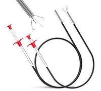 2 Pack Sink Grabbers, 60cm/160cm Flexible Grabber Pickup Tool, Claw Grabber, Drain Clog Remover Tool, Clog Cleaner Plughole Hair Clog Remover for Kitchen Sink Bathroom Tub Toilet Drains (Black)
