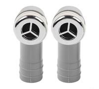 2-Pack Sink Overflow Kit Round 29mm Flexible Overflow Pipe for Washbasin Bathtub - ABS Drain Connector Set White