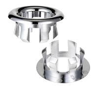 2 Pack Sink Overflow Ring, Universal Bathroom Kitchen Sink Hole Trim Chrome Drain Cover, Overflow Trim Ring Insert Cap Fits Round Hole Diameter Replacement for Basin Vanity, Ceramic Sinks