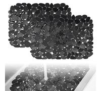 2 Pack Sink Protector Mat 40 * 30cm Kitchen Sink Protector Mat 12.5 * 15.7in Cut-to-Fit Draining Sink Mats Fast Draining Dish Drying Mat for Ceramic or Stainless Steel Sinks (Black Translucent)