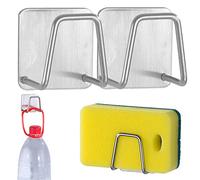 2 Pack Sink Scrub Holder for Kitchen Sponge Holder Stainless Steel Holder Drain Rack Strong Adhesive Small Sponge Holder Premium Rustproof & Waterproof Kitchen Sink Caddy