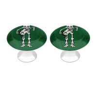 2 Pack Skeleton Playing Guitar Cabinet Knobs Round 1.1" Stainless Steel Dresser Knobs Single Hole Knob with Screws Door Pulls Handles Kitchen Hardware for Bathroom Cupboard Closet Door Wardrobe