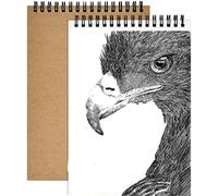 2 Pack Sketchbook A6, Spiral Bound Sketch Book, 60 Pages / 160g Notepad Notebook, Kraft Cover Drawing Sketchpad for for Drawing, Writing, Painting, Sketching or Doodling