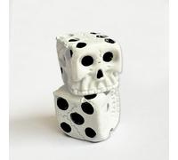 2 Pack Skull Dice Halloween White Skeleton Dice Mini Skull Face Gaming Dice 6 Sided Exotic Dice Set for Club Pub Halloween Party Decorations