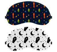 2 Pack Sleep Eye Mask for Side Sleeper, Sleeping Mask, Coffin Moon Pattern Light Blocking Eye Mask, Soft Eye Shade Cover for Travel, Nap, Plane
