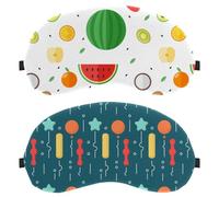2 Pack Sleep Eye Mask for Side Sleeper, Sleeping Mask, Colorful Ballons Dark Green Background Pattern Light Blocking Eye Mask, Soft Eye Shade Cover for Travel, Nap, Plane