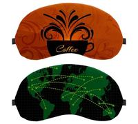 2 Pack Sleep Eye Mask for Side Sleeper, Sleeping Mask, Light Blocking Eye Mask, Dark Green World Map Plaid Background Soft Eye Shade Cover for Travel, Nap, Plane