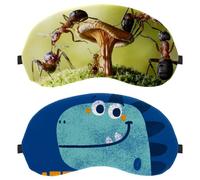 2 Pack Sleep Eye Mask for Side Sleeper, Sleeping Mask, Light Blocking Eye Mask, Little Dinosaur Blue Soft Eye Shade Cover for Travel, Nap, Plane