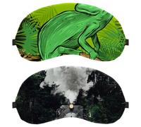 2 Pack Sleep Eye Mask for Side Sleeper, Sleeping Mask, Light Blocking Eye Mask, Retro Train Pattern Soft Eye Shade Cover for Travel, Nap, Plane