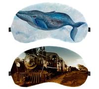 2 Pack Sleep Eye Mask for Side Sleeper, Sleeping Mask, Vintage Train Steam Locomotive Light Blocking Eye Mask, Soft Eye Shade Cover for Travel, Nap, Plane