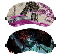 2 Pack Sleep Eye Mask for Side Sleeper, Statue of Liberty New York Sleeping Mask, Light Blocking Eye Mask, Soft Eye Shade Cover for Travel, Nap, Plane