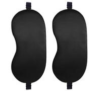2 Pack Sleep Mask, 100% Blackout & Zero Pressure, Luoqun88 Mulberry Silk Cover with Adjustable Strap, Machine Washable for Long-Lasting Use for Travel & Deep Sleep with Elegant Box (Black& Black)