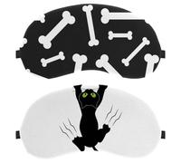 2 Pack Sleep Mask Black Cat Grabing with Claws, Eye Mask for Men Women, No Pressure Night Eye Cover, Breathable Sleeping Eye Mask, Light Blocking