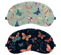 2 Pack Sleep Mask Cover, Eye Mask for Men Women, Butterfly with Flower Dark Background Breathable Sleeping Eye Masks, Zero Eye Pressure for Sleeping
