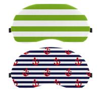 2 Pack Sleep Mask Cover, Eye Mask for Men Women, Red Ship Anchor Pattern Marine White Stripe Breathable Sleeping Eye Masks, Zero Eye Pressure for Sleeping