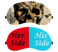 2 Pack Sleep Mask Cover, Her Side and His Side Red Blue Eye Mask for Men Women, Breathable Sleeping Eye Masks, Zero Eye Pressure for Sleeping
