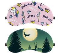2 Pack Sleep Mask Cover Night Secene Wildlife, Eye Mask for Men Women, Breathable Sleeping Eye Masks, Zero Eye Pressure for Sleeping
