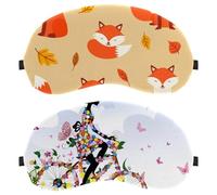 2 Pack Sleep Mask Cover, Spring Girl Rading a Bike Flower Butterfly Eye Mask for Men Women, Breathable Sleeping Eye Masks, Zero Eye Pressure for Sleeping