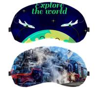 2 Pack Sleep Mask Cover Steam Locomotive Train Track Railway, Eye Mask for Men Women, Breathable Sleeping Eye Masks, Zero Eye Pressure for Sleeping