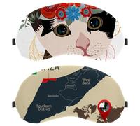 2 Pack Sleep Mask for Side Sleeper Men Women, Israel Map and Gaza Strip Country Location Light Blocking Eye Mask Cover Eyeshade with Adjustable Strap, Night Blindfold