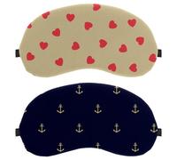 2 Pack Sleep Mask for Side Sleeper Men Women, Ocean Anchor Light Blocking Eye Mask Cover Eyeshade with Adjustable Strap, Night Blindfold