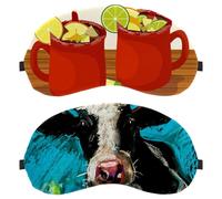2 Pack Sleep Mask, Light Blocking Sleeping Eye Mask for Women Men, Oil Painting Cow Farm Animal Night Blindfold, Breathable Eye Mask Cover