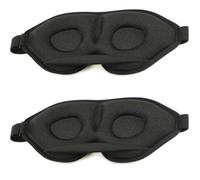 2 Pack Sleep Masks 3D Contoured Eye Mask for Sleeping Upgraded Slanted Nose Wing Light-Blocking Fits Side Sleepers