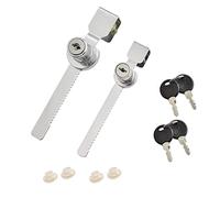 2 Pack Sliding Glass Door Lock & Reptile Vivarium Lock - Secure Ratchet Cabinet Lock with Keys for Terrariums, Showcases, Anti-Escape Security