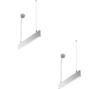 2 PACK Slim Commercial Suspension Light - 610mm x 20mm - 25W Cool White LED