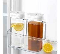 [2-PACK] SlimFit 64oz Water Pitcher for Fridge Door - Leakproof Drink Pitcher with Lid, Juice, Iced Tea, Cold Brew & Parties, BPA-Free Plastic, White