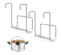 2 Pack Slow Cooker Lid Holder Kitchen Crock Pot Lid Holder with Silicone Sink Stainless Steel Pot Lid Rack for Cooking Hand Free Pot Lid Organizer Fits Most Slow Cookers Pot Lid Rack(2PCS,grey)