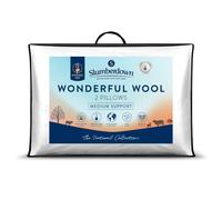 Slumberdown 2 Pack Wonderful Wool Medium Support Back Side Sleeper Pillows In White White
