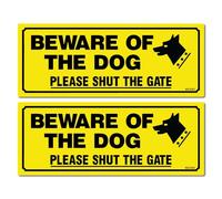 2 PACK - Small 12cm BEWARE OF THE DOG Self Adhesive Stickers - Please Shut The Gate, Sign, Warning, Caution, Guard Dog SG182