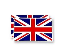 2 Pack - Small 60mm X 35mm British Union Jack Self Adhesive Stickers - Water Proof Decal - Great Britain, Flag, GB, England SG239
