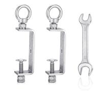2-Pack Small C Clamps - 304 Stainless Steel Beam Clamps with M10 Screw Ring | Adjustable, Rust-Resistant I Beam Clamps for Ring Beams, Welding, Woodworking, Plants & Desk Use. Wide Jaw Openings(100MM)