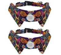 2 Pack Small Dog Bow Ties Shirt Collar, Abstract Mushrooms Puppy Dogs Cats Bowties for Party Wedding Holiday Pet Accessories